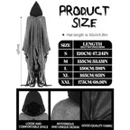 Halloween Grim Reaper Costume Medieval Renaissance Hooded Cloak Wizard Robe for Adult Halloween Cosplay