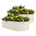 2 Pack 8x4x2FT Galvanized Raised Garden Beds, Rustproof Metal Planter Boxes Open Bottom For Vegetables Flowers Herbs Outdoor Garden