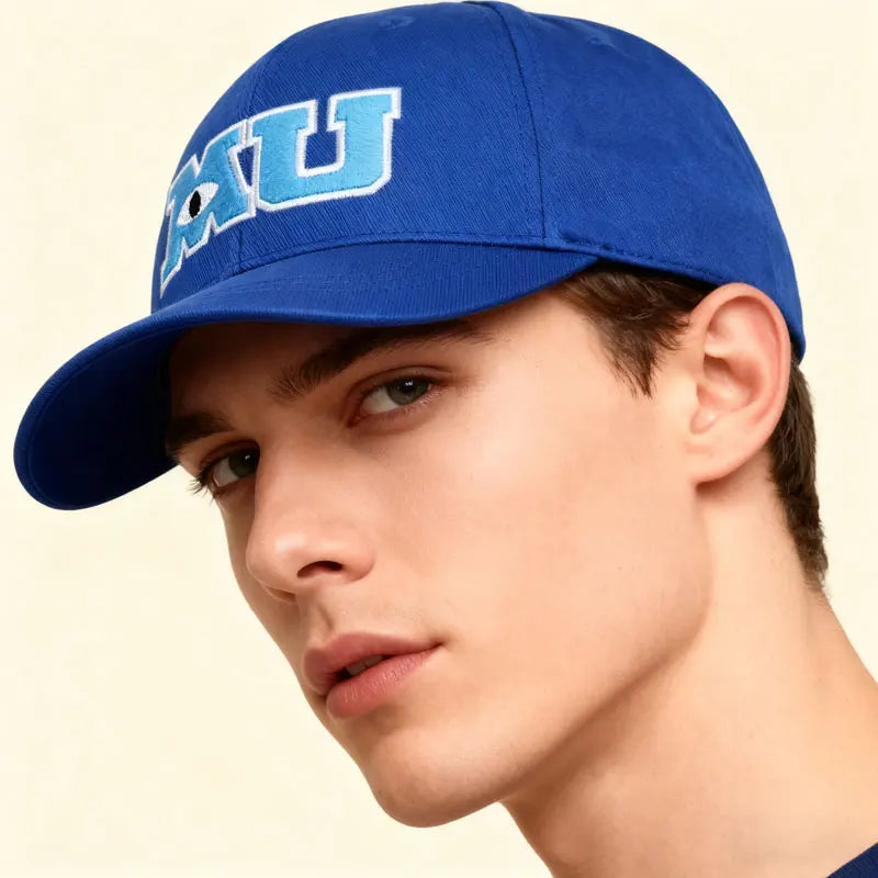 Monsters University Mike Wazowski MU Letter Embroidered Baseball Cap Fashionable Snapback Hat
