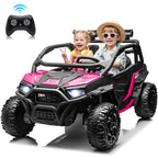 Joyracer 24V 4WD Kids Ride-On UTV, 4-Wheel Shock Absorption, Key Start, Slow Start, Music And LED Lights, 60-80 Mins Ride Time