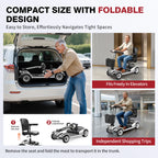 UNIFICARE S-01 Silver 4-Wheel Mobility Scooter 20AH Foldable Design with Carbon Steel Frame & Electromagnetic Brake
