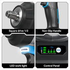 ONEVAN 2800N.M High Torque Brushless Electric Wrench Cordless 1/2 Inch Screwdriver Impact Drill Tool For Makita 18V Battery Pin