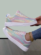 Sequin Rainbow Shiny Casual Sneakers Street Style Party Wedding Fashion Shoes For Women