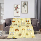 1PC Cute Rilakkuma Bear Blanket – Plush Warm Throw for Sofa Bedroom Office Travel, Perfect Kids Birthday Gift