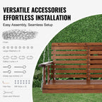 SucceBuy Wooden Porch Swing 5 ft Patio bench swing for Courtyard Garden Upgraded 880 lbs Strong Load Capacity Swing Chair Bench