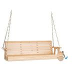 Heavy Duty Outdoor Swing Chair Bench Only Wooden Porch Swing with Chains Outdoor Furniture