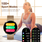 MEVADEN 8.5mm Utra-thin Stainless Steel Smartwatch 1.43 inch AMOLED Screen Women Bluetooth Call Health Monitor Sport Smart Watch