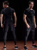 2026 Compression T Shirt Men Summer Sportswear Running T-shirt Elastic Quick Dry Sport Tops Tee Athletic Gym Workout Shirts Men