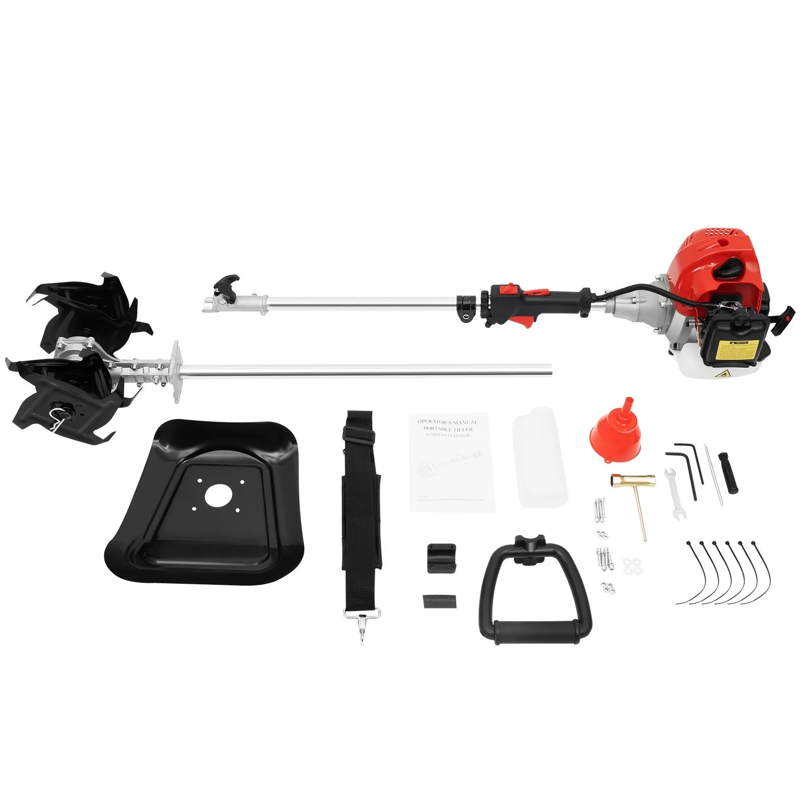 Handheld Tiller Cultivator 51.7CC 2-Stroke Single-Cylinder Gasoline Engine Rototiller Gas Powered Rototillers Tool for Garden