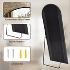 Arched Full Length Mirror 71"x26" - Floor Standing Body Mirror with Aluminum Frame,Leaning Hanging for Bedroom, Customized