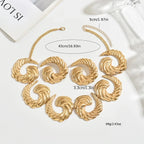 Lxalry 14K Gold Spiral Set, Liquid Metal Necklace & Earrings, Handmade Bridal Gift, Timeless Elegance To Red Carpet Glamour