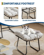 Oversized Papasan Rocking Chair With Footrest, Indoor Outdoor Egg Lounge Rocker, 350LBS Metal Frame For Patio Porch Living Room