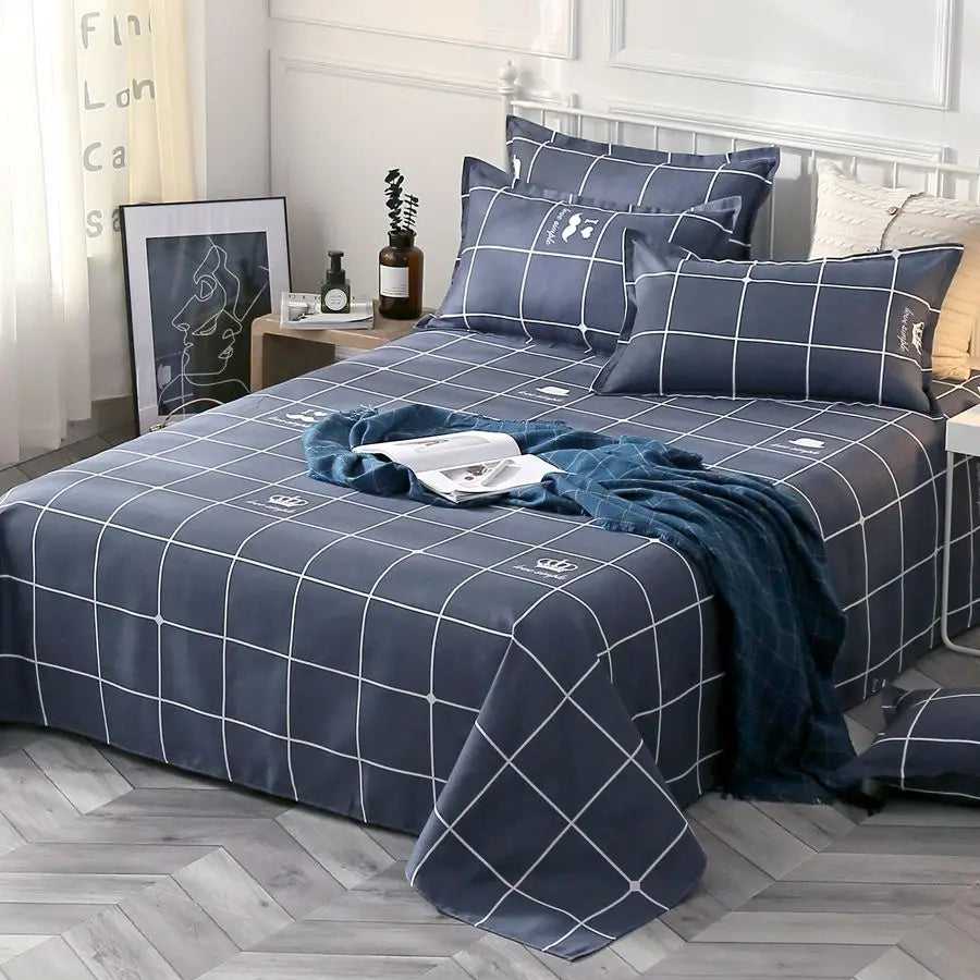 3pcs/Set Home Textile Bed Sheet Set with Pillowcases Cotton Material Lovers Room Bedding Room Flat Sheet