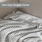 100% Cotton Muslin Blanket Breathable & Lightweight for Couch Bed, Holiday Gift, Machine Washable Cooling Summer Blanket for Hot Sleepers Multipurpose for Picnic Trip Gift for Mom