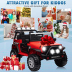 Joyracer 24V 2 Seater Kids Ride on Truck with Remote Control, 4×200W Motor, Electric Battery Powered Toys Car w/ 4 Wheels Spring Suspension, 3 Speeds, LED Lights, Bluetooth Music