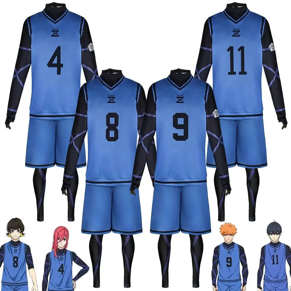 Blue Lock Cosplay Jersey No.11 Isagi Yoichi Bachira Meguru Chigiri Hyoma Kunigami Rensuke Football Uniform Costume