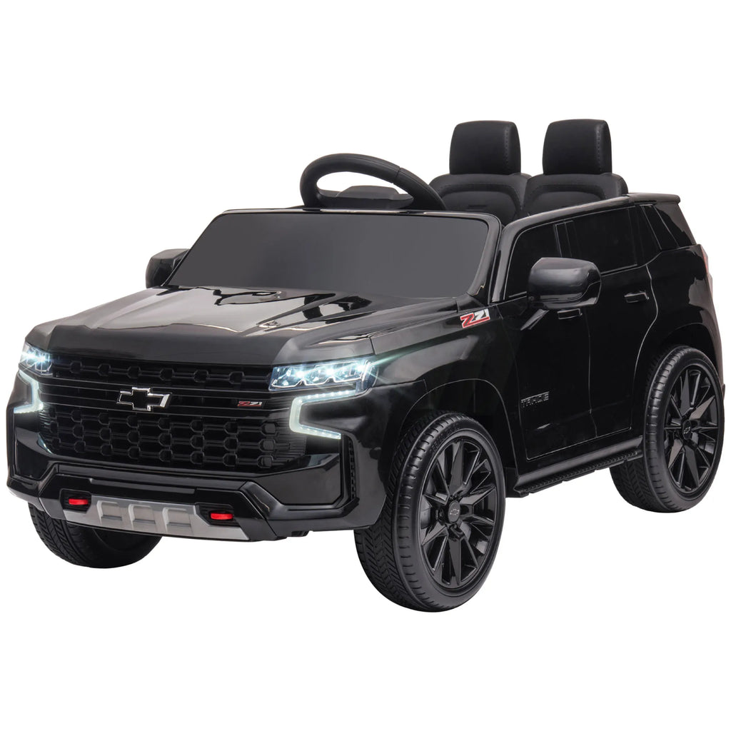 12V Kids Ride on Electric Car with Parent Remote Control Suspension LED Lights Music Player for Kids Black