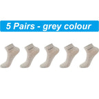 New 5Pairs High Qualty Men Bamboo Fiber Socks Short Summer Breatheable Anti-Bacterial Man Ankle Socks Busines Plus size EU38-46