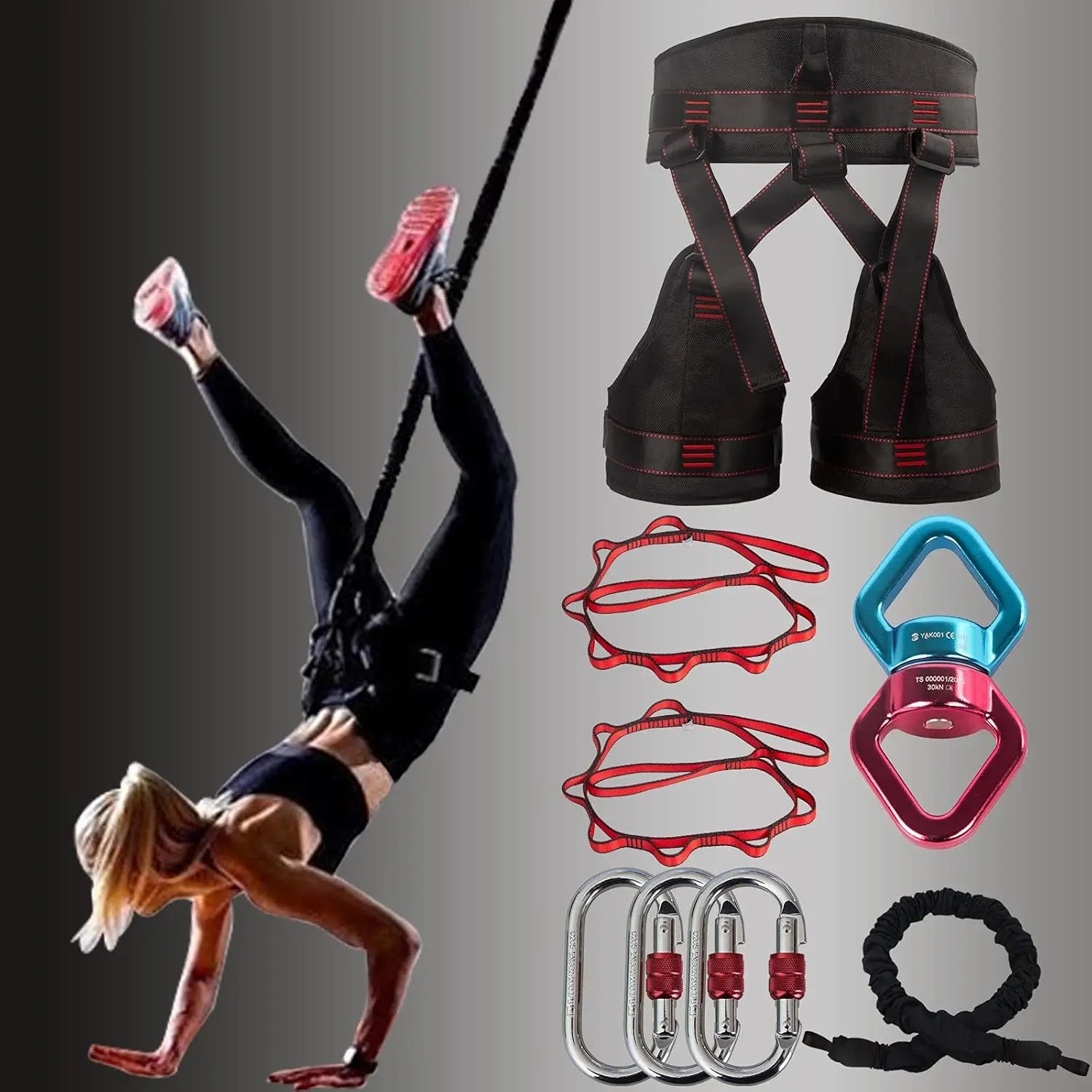 Home Gym, Yoga & Recovery - Natural Latex Resistance Bands Set, Adjustable, with Exercise Guide, Multi - color