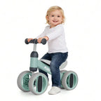 Toddler Balance Bike 10-24 Months | 4-Wheel No-Pedal Ride On Toy with 135° Steering,Anti-Rollover, Lightweight 3.3lbs, Silent Wheels for Baby Boys Girls