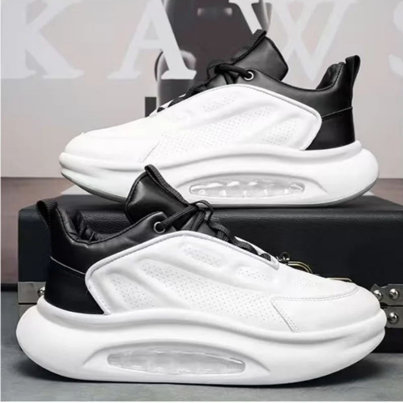 Men's shoes for summer and spring. Men's style, versatile, thick sole, heightening, breathable. Sports air cushion, shock absorp