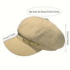 Vintage plaid octagonal hat for women, British-style beret, artist's hat, slimming and flattering, suitable for spring and autumn