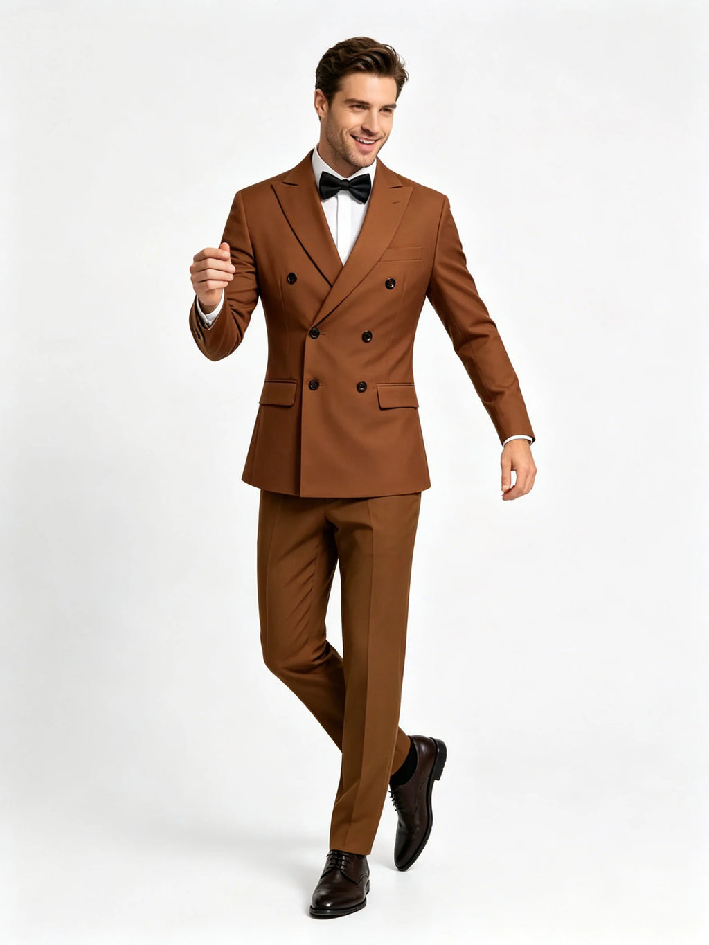 Suits for Men, 2 Piece Slim Fit Suit with Double Breasted Blazer and Tuxedo Pants