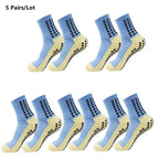 1/5/10/20 Pairs Unisex Mid Calf Sports Socks Silicone Anti Slip Dots Football Basketball Yoga Athletic Socks For Men