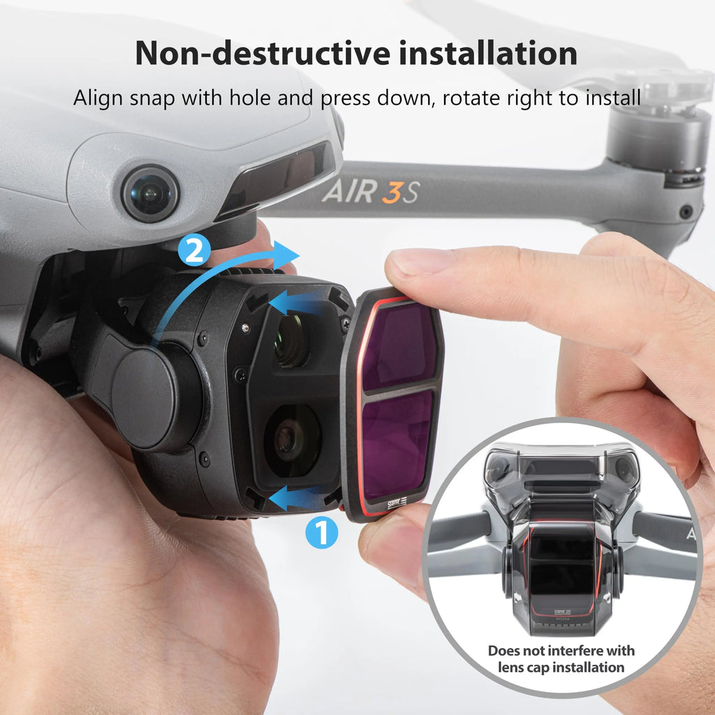 STARTRC ND & CPL Filters Set for DJI Air 3S Accessories, 4 Filters Pack-(ND/16/64/256/CPL)