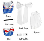 Miku Cosplay Costumes Anime Mesmerizer Uniform Women Striped Maid Dress Hat Apron Suit Halloween Christmas Carnival Party Dress