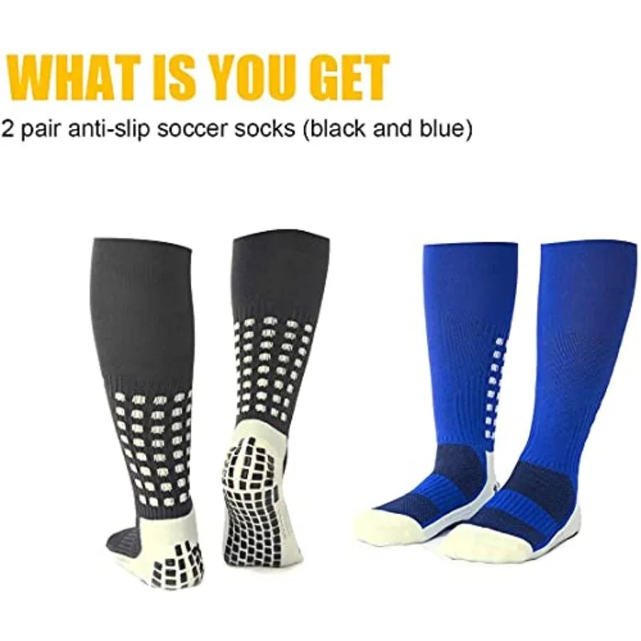 2 Pair Non Slip Football Basketball Hockey Futbol Yoga Sports Socks for Adults Men Women
