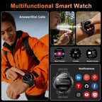Military-Style Smartwatch for Men with GPS, AMOLED Display, Bluetooth Calling, and 170+ Sports Modes