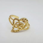 Duoying Custom Initial Rings Personality Hip-Hop Ring Heart Rings Letter Ring Heart Shape Gifts For Mom Gift