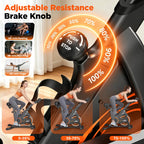 RELIFE Stationary Exercise Bike Silent Belt Drive Indoor Cycling Bike Adjustable Resistance Home Cardio Fitness Bike with LCD Monitor Tablet Holder