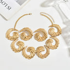 Lxalry 14K Gold Spiral Set, Liquid Metal Necklace & Earrings, Handmade Bridal Gift, Timeless Elegance To Red Carpet Glamour