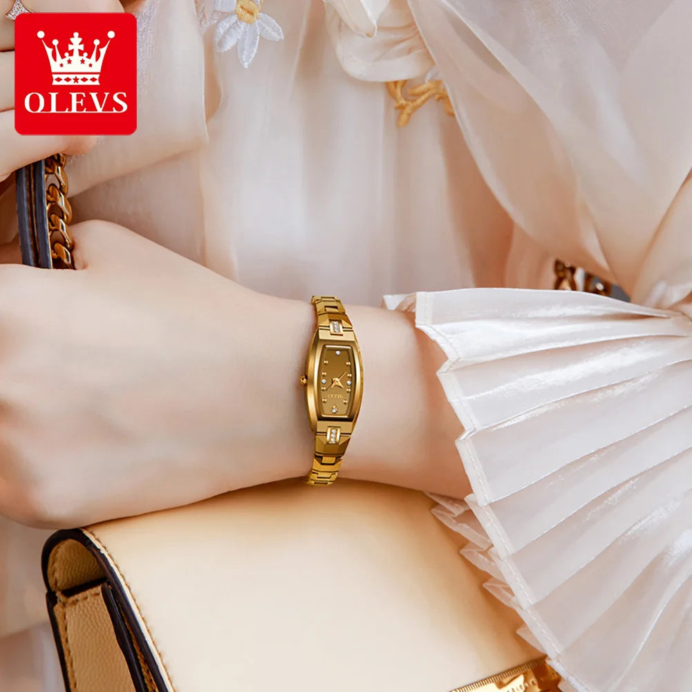 OLEVS 5501 Women Watch Fashion Tungsten Steel Brand Luxury Waterproof Watch Elegant Rose Gold Diamond Noble Women Quartz Watch