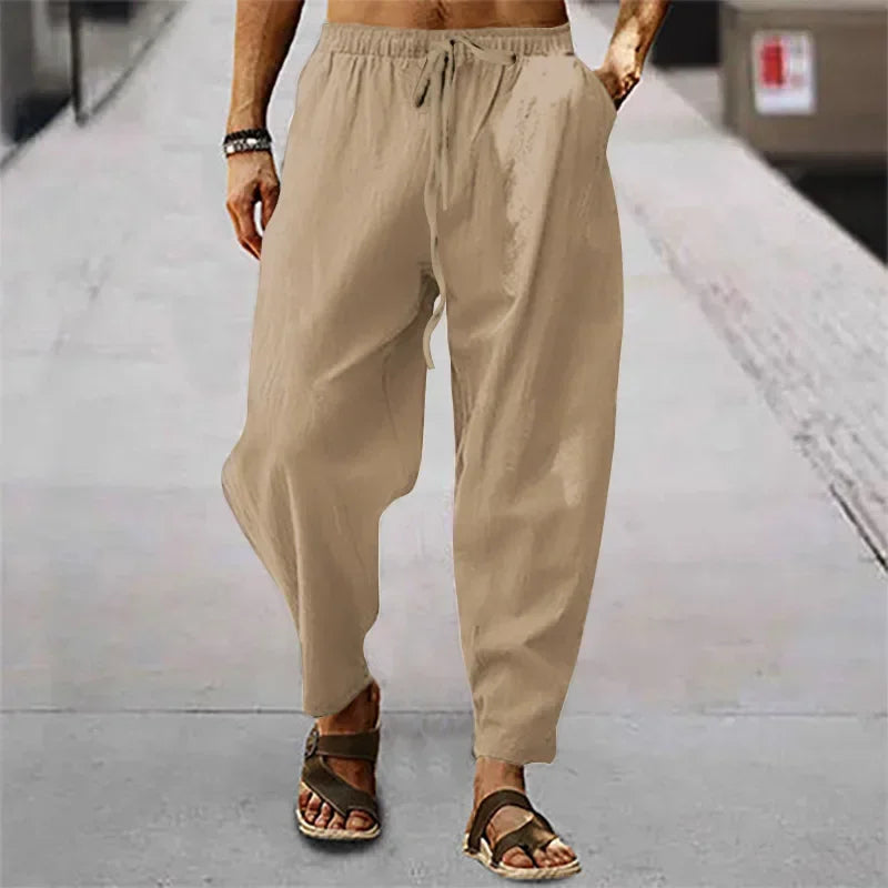 Wide Pants Spring Men's Korean Fashion Sports Streetwear Linen Oversize Trousers Yoga Pants Sweatpants Casual Daily Wear