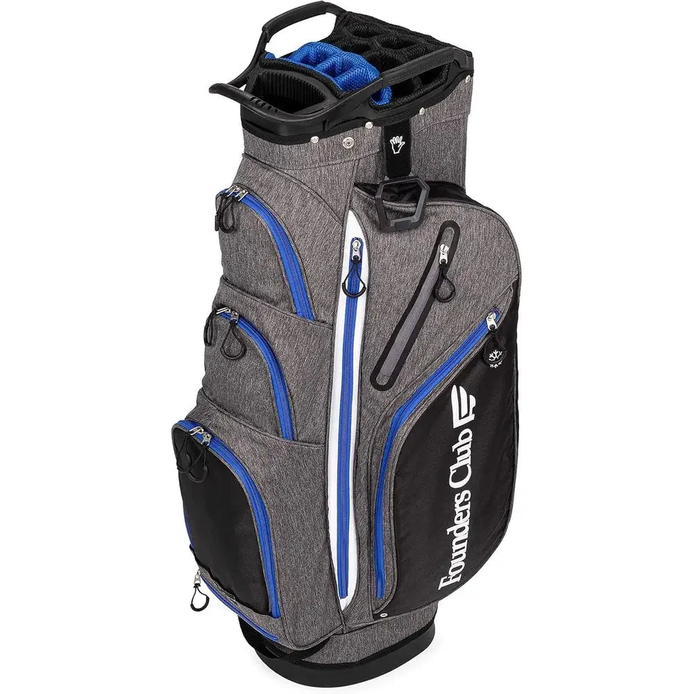 Golf Push Cart Bag with Rain Cover, Secure Base, Lightweight, 15-Way Divider, and External Putter Pocket