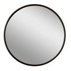 18-Inch Black Round Decorative Wall Mirror for Bathroom or Living Room