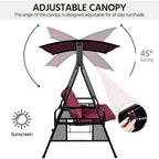 Weather-Resistant 3-Seat Outdoor Patio Swing Chair, Deluxe Porch Swing for Garden, Poolside, and Balcony
