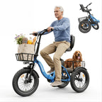 Spacewalk Electric Tricycle for Adults, Folding Trike Bike for Adults | 748.8Wh Removable Battery, Peak 1200W Motor, 18*3.0 Fat Tire, Step-Thru Electric Tricycle, Up to 60 Miles, 18MPH