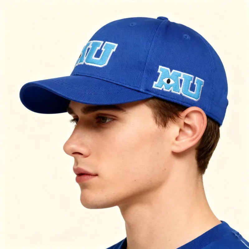 Monsters University Mike Wazowski MU Letter Embroidered Baseball Cap Fashionable Snapback Hat