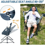 Portable Heavy-Duty Hammock Chair with Adjustable Backrest, Supports 300lbs, Ideal for Camping, Travel, and Patio, Blue 2-Pack