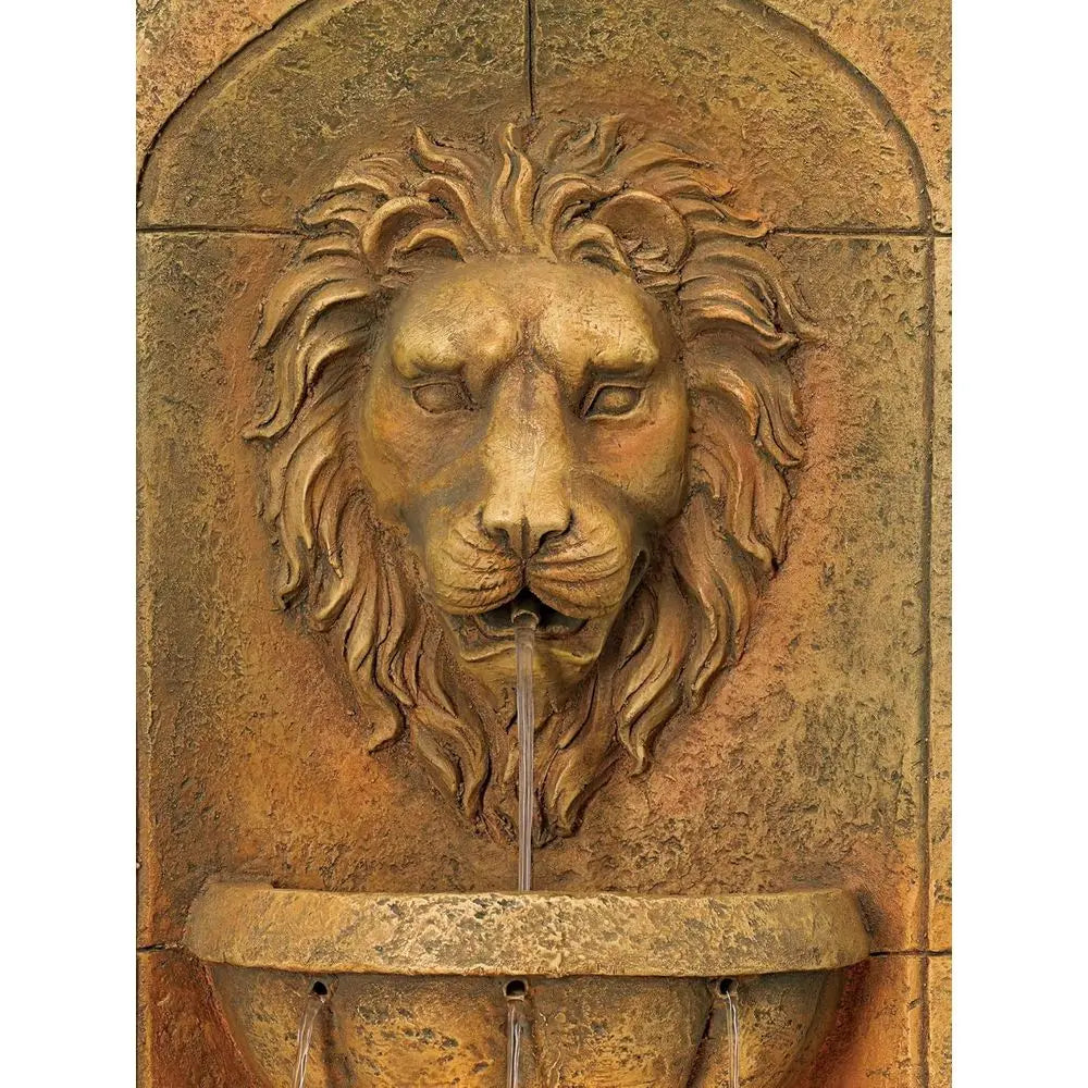 29.5 Tall Large Tiered Outdoor/Indoor Stone Wall Fountain with LED Light and Water Feature for Garden, Patio, Yard