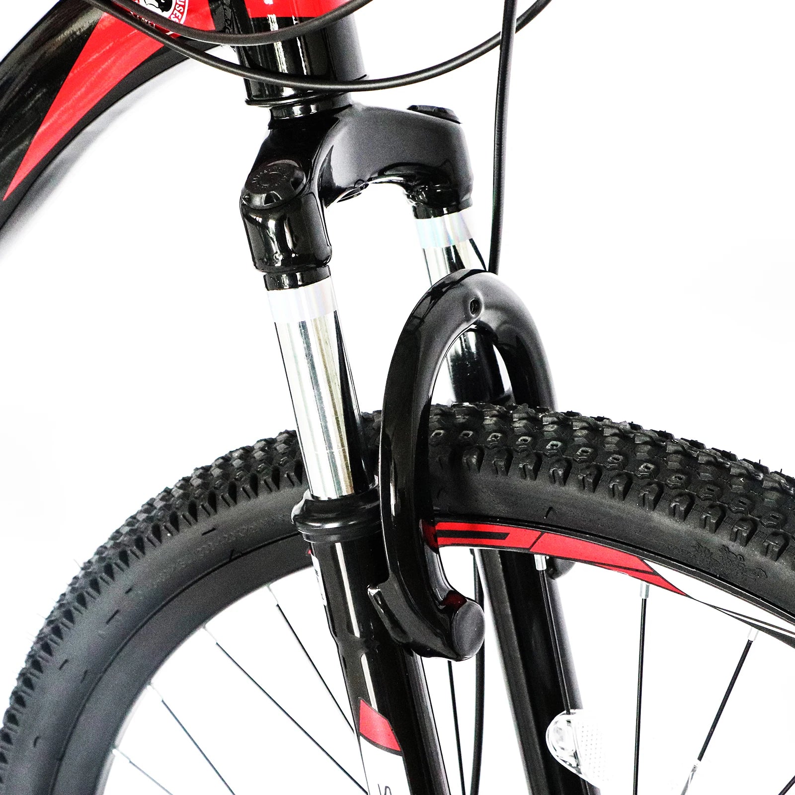 26 Inch 21 Speed Red Black Explorer Mountain Bike High Carbon Steel Frame Shock Absorbing Front Fork Mechanical Disc Brake MTB