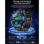 Bluetooth Smartwatch and Earbuds, Fitness Tracker for Men with Call Features, Military Grade for Sports