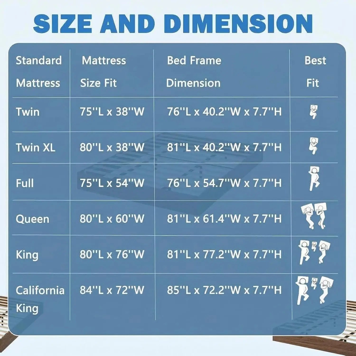 Queen Bed Frame, Wood Platform Bed with Sturdy Wooden Slats, Modern Minimalist Design, No Box Spring Needed, Easy Assembly, Walnut