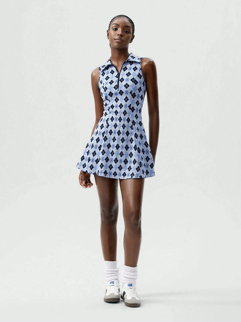Tennis Dress Vintage Collegiate Style Mesh Dress - Elegant Sleeveless V-Neck A-Line Skater Dress, Breathable Stretchy Bodycon Tennis Dress for Women