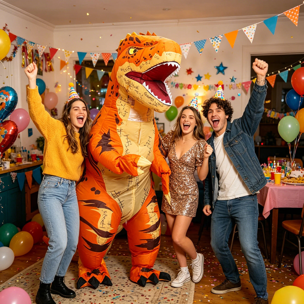 Cartoon Tyrannosaurus Rex Inflatable Costume Mascot Parade Adult Character Cosplay Animal Birthday Halloween Party Event Set