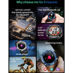 Bluetooth Smartwatch and Earbuds, Fitness Tracker for Men with Call Features, Military Grade for Sports